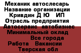 Механик-автослесарь › Название организации ­ Кривдин Д.Ю., ИП › Отрасль предприятия ­ Автосервис, автобизнес › Минимальный оклад ­ 40 000 - Все города Работа » Вакансии   . Тверская обл.,Нелидово г.